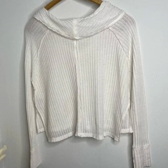 We The Free - Cream Waffle-Knit Top, M - Picture 8 of 10